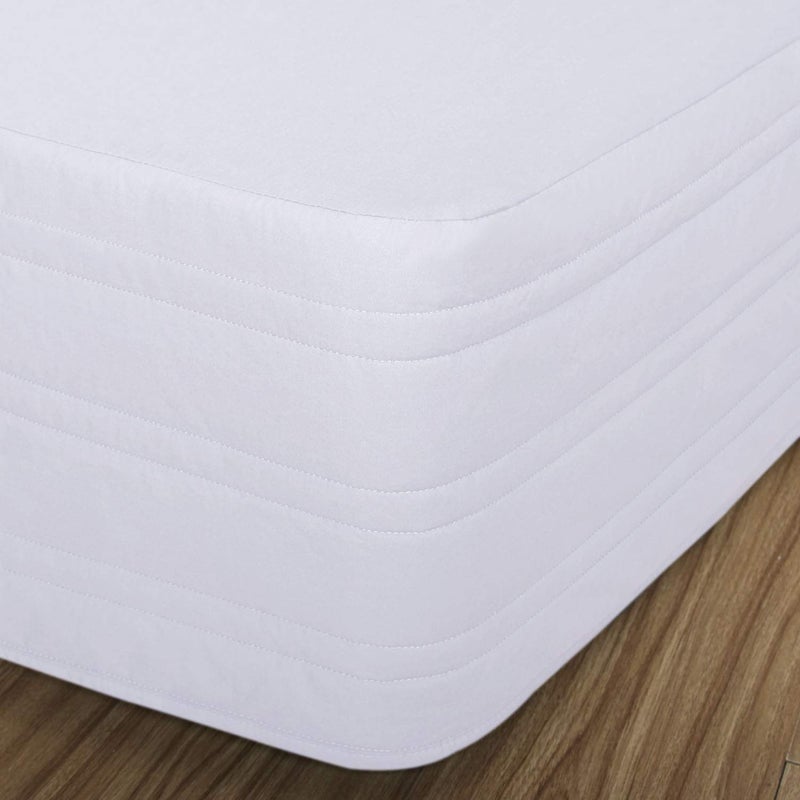 Marquess Tailored Bed Skirt Blended Quilted-Hang Down Feeling Enhancement Wrap Around Thick Bed Skirt,Dust-Proof, Wrinkle Fade Resistant Dust Ruffle with Classic 14â€™â€™Drop for Bedroom(Queen,White) - Image 1